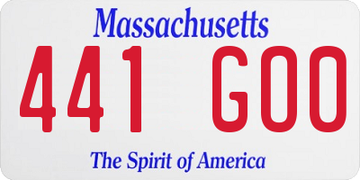 MA license plate 441GO0
