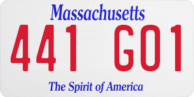 MA license plate 441GO1