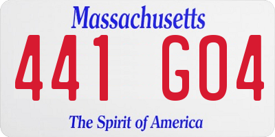 MA license plate 441GO4