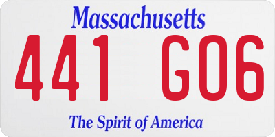 MA license plate 441GO6