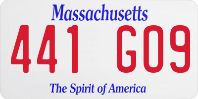 MA license plate 441GO9