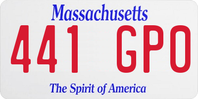 MA license plate 441GP0