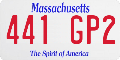 MA license plate 441GP2