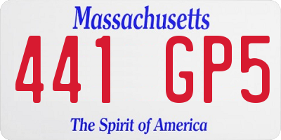 MA license plate 441GP5