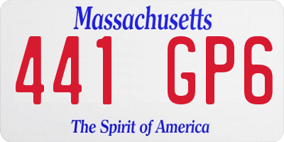 MA license plate 441GP6