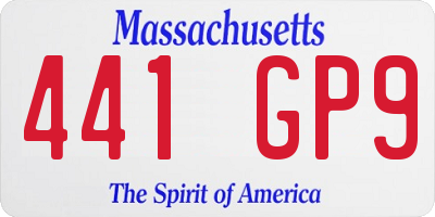 MA license plate 441GP9