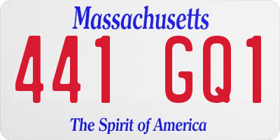 MA license plate 441GQ1