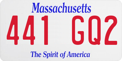 MA license plate 441GQ2