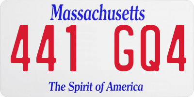 MA license plate 441GQ4