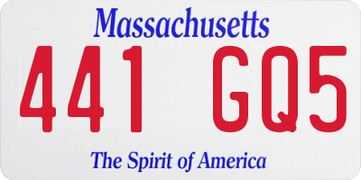 MA license plate 441GQ5
