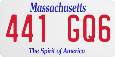 MA license plate 441GQ6