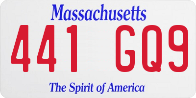 MA license plate 441GQ9