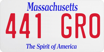 MA license plate 441GR0