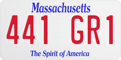 MA license plate 441GR1