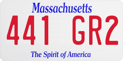MA license plate 441GR2