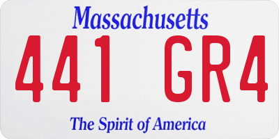 MA license plate 441GR4