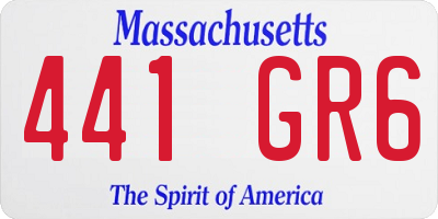MA license plate 441GR6