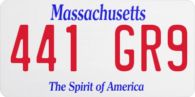 MA license plate 441GR9