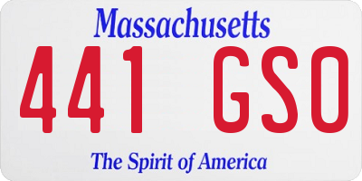 MA license plate 441GS0
