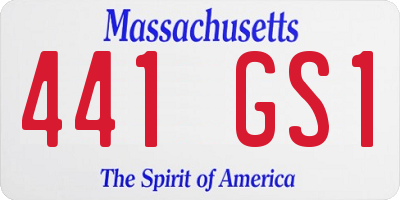 MA license plate 441GS1