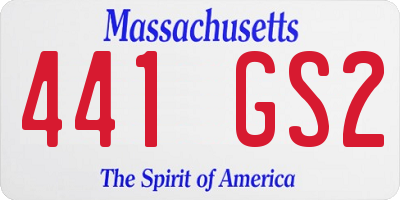 MA license plate 441GS2