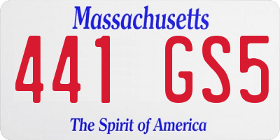 MA license plate 441GS5