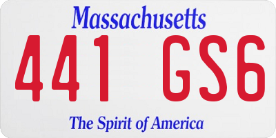 MA license plate 441GS6