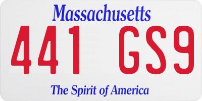 MA license plate 441GS9