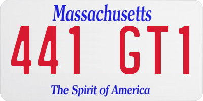 MA license plate 441GT1