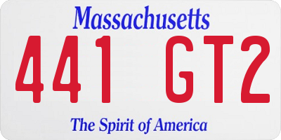 MA license plate 441GT2