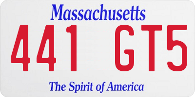 MA license plate 441GT5
