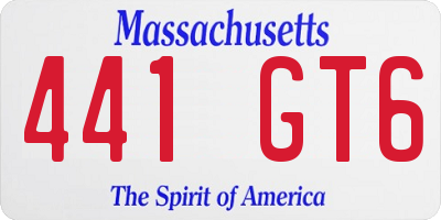 MA license plate 441GT6