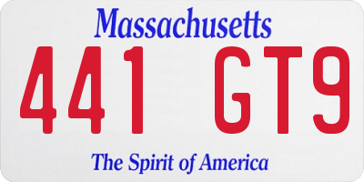 MA license plate 441GT9