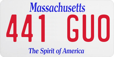 MA license plate 441GU0