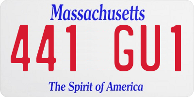 MA license plate 441GU1