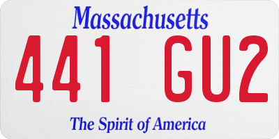 MA license plate 441GU2