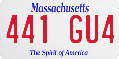 MA license plate 441GU4