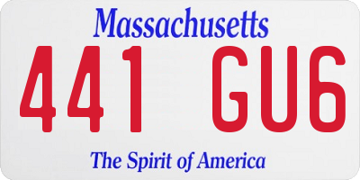 MA license plate 441GU6