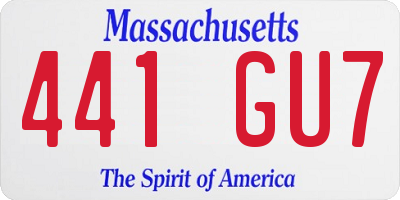 MA license plate 441GU7