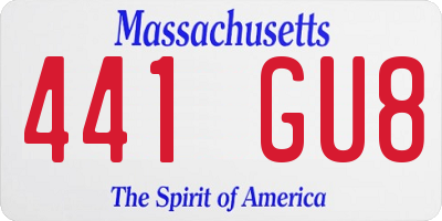 MA license plate 441GU8