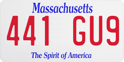 MA license plate 441GU9