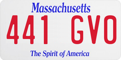 MA license plate 441GV0