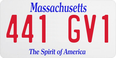 MA license plate 441GV1