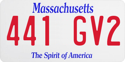 MA license plate 441GV2