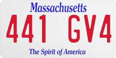 MA license plate 441GV4