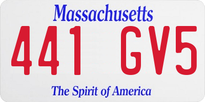 MA license plate 441GV5
