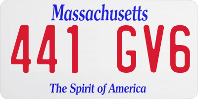 MA license plate 441GV6