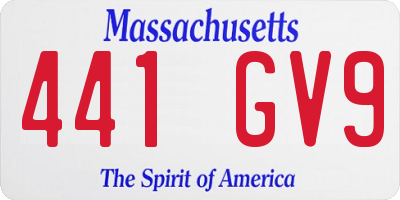 MA license plate 441GV9