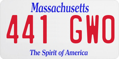 MA license plate 441GW0