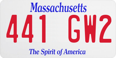 MA license plate 441GW2